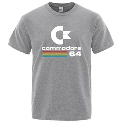 Loose Men T-shirts Summer Commodore 64 Print T Shirt C64 SID Amiga Retro Cool Design Street Short Sleeve Top Tee Cotton Clothing