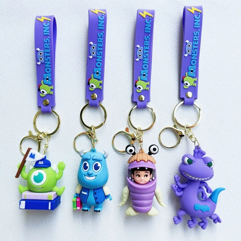 New creative cartoon monster power company keychain shaggy monster monocle chameleon key chain men and women pendant