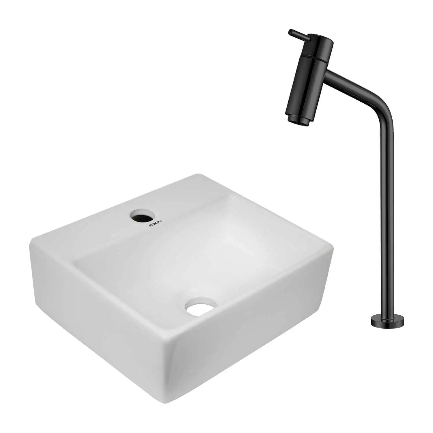 Luxury Black Luxury Slim Faucet + Support Rectangular Crockery