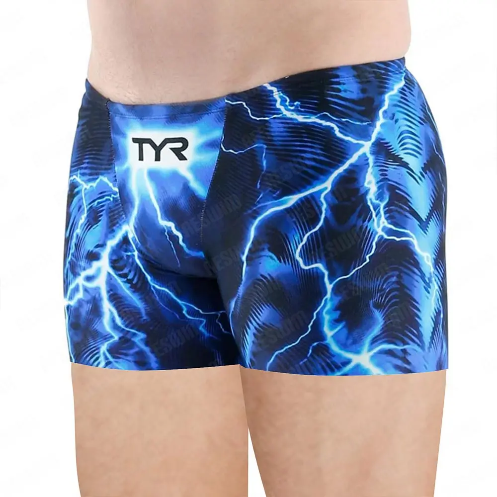 New Men's Swim Shorts Athletic Jammers Swimsuit Beach Tights Shorts Training Swimming Trunk Lycra Quick Dry Surf Pants Plus Size image 5