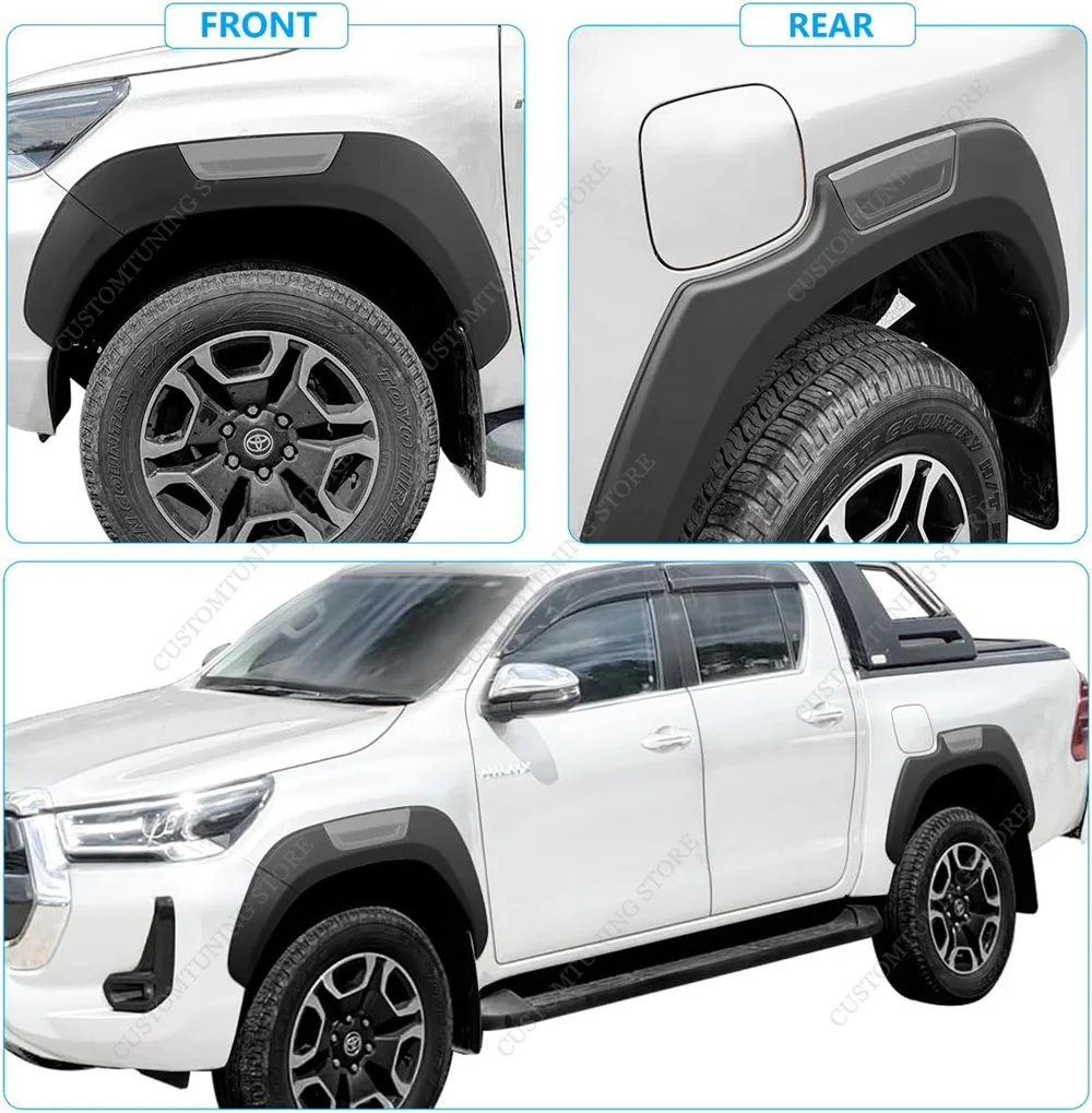 For Toyota Hilux Revo 7TH Wheel Arch Fender Flares Mudguards Hilux Revo Rocco SR5 D-4D 2016-2023 OEM Style Fender Flares Tuning