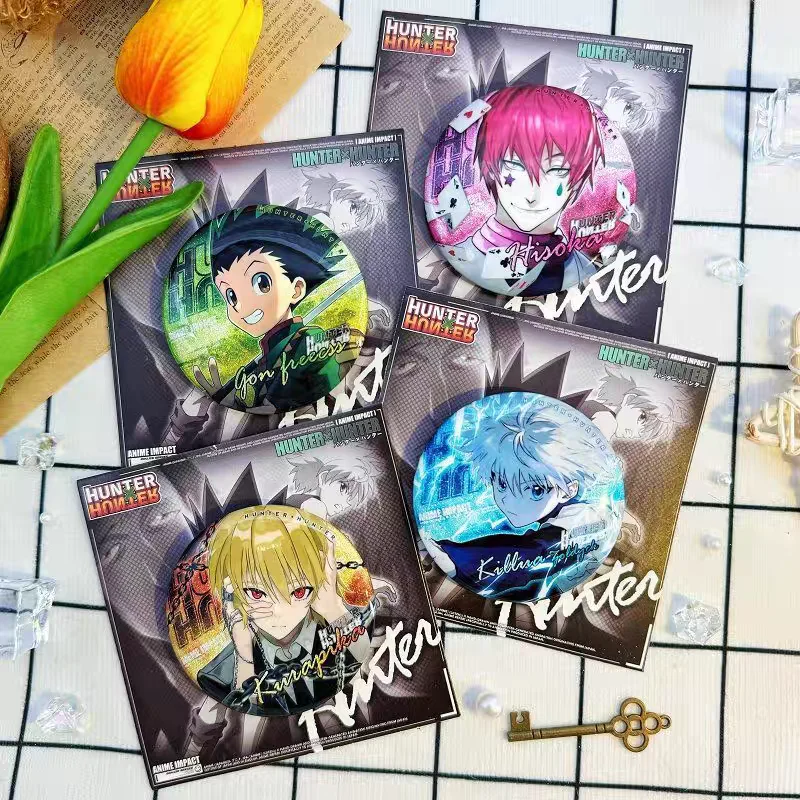 شارات معدنية للأطفال من Hunter X Hunter Killua شخصيات أنيمي شارات رفيعة حول الطلاب مجموعة أنيمي من هدايا عيد الميلاد