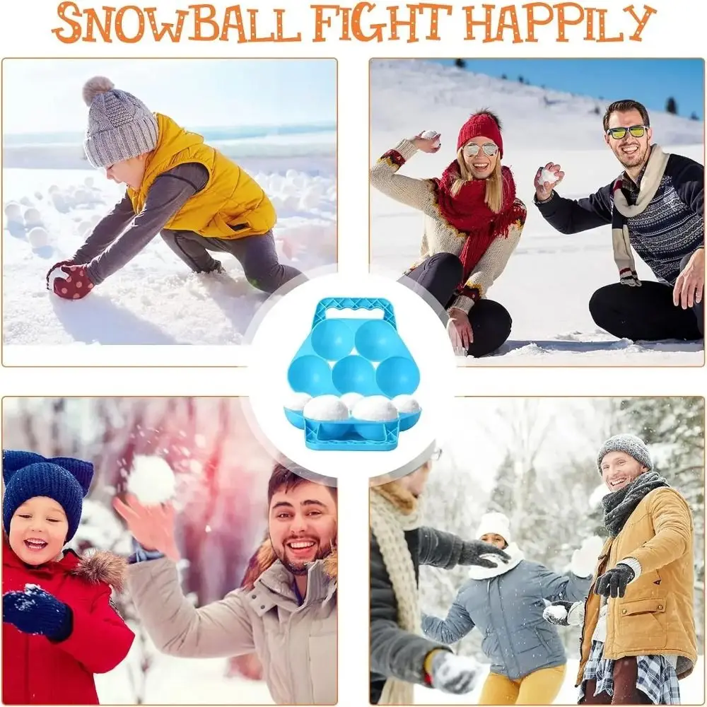 Plastics Snowball Maker Clip Anti-slip Handle Double ball Snow Ball Mold Tool Wear-resistant Portable Winter Fight Clip Toy