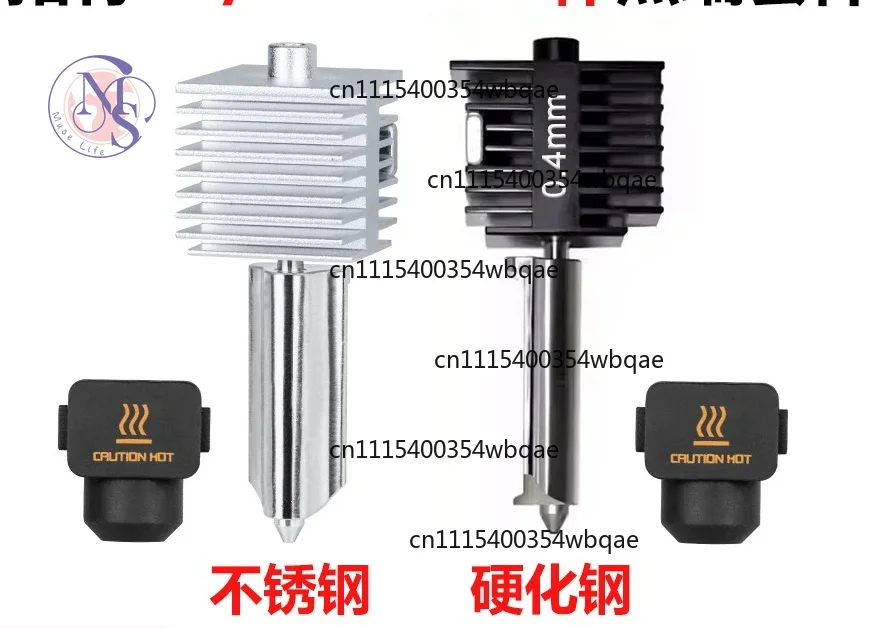 Bambu Lab A1 mini A2L Integrated Hotend, Stainless Hardened Steel Non-Removable Nozzle 3D Printer Parts
