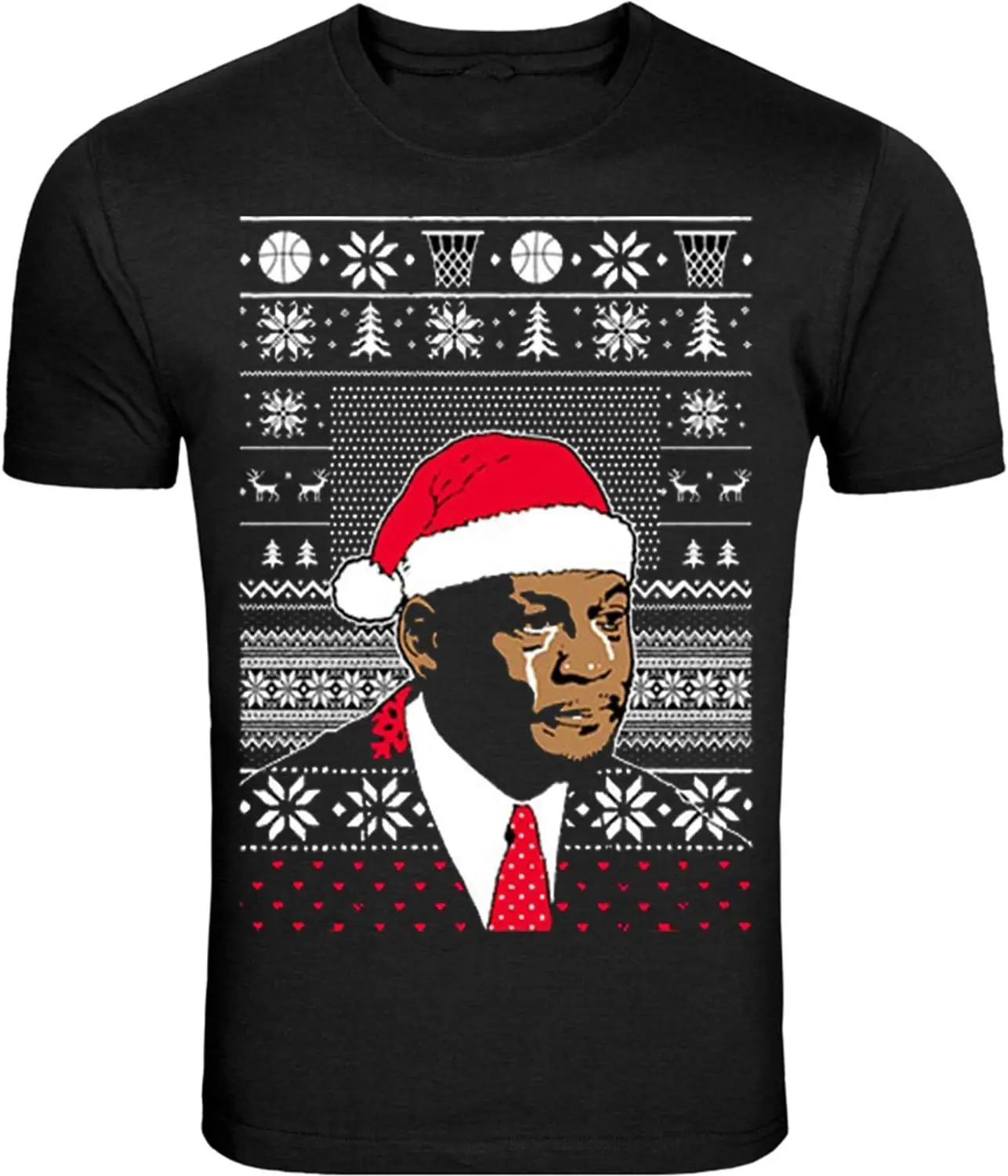 Merry Christmas Basketball Ugly Christmas Sweater T-Shirt 100% Cotton O-Neck Short Sleeve Summer Casual Mens T-shirt Streetwear