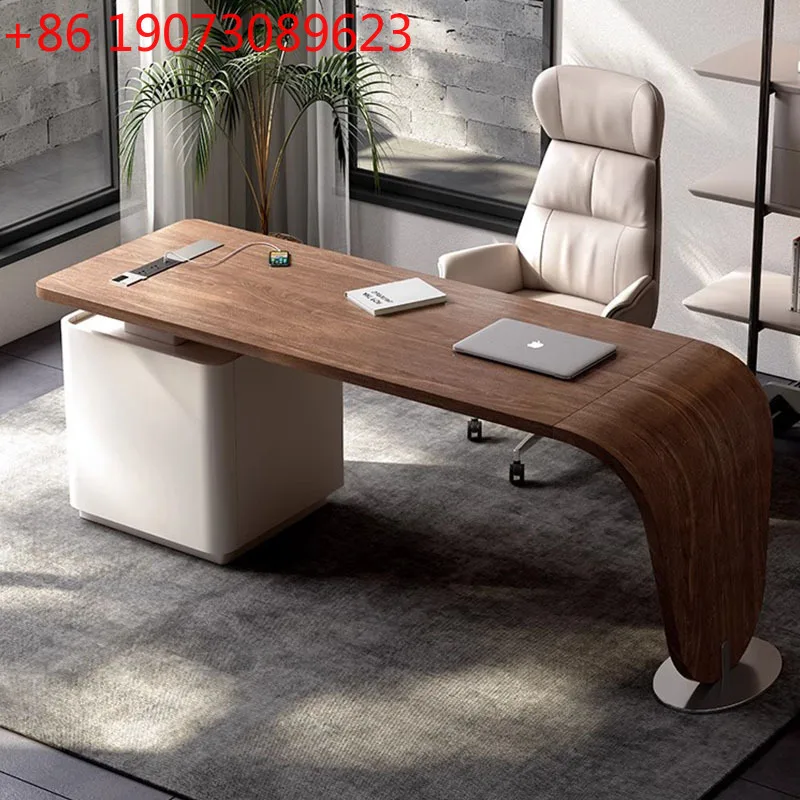 

Medieval walnut solid wood desk study high-end reception desk desk