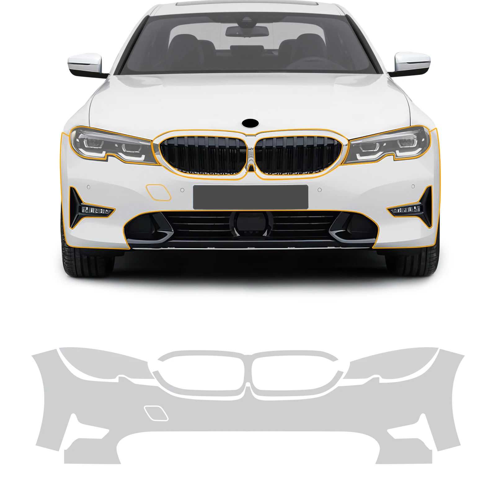 

For BMW 3 Series Base 2019-2022 Invisible Car Wrap TPU Film Protective Layer Scratch Resistant Car Modification Accessories