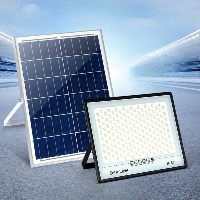 

LED Solar Light Modern Design Solar Street Light Floodlight Waterproof Garden Light Outdoor IP67 Solar Lamp Garage Warehouse