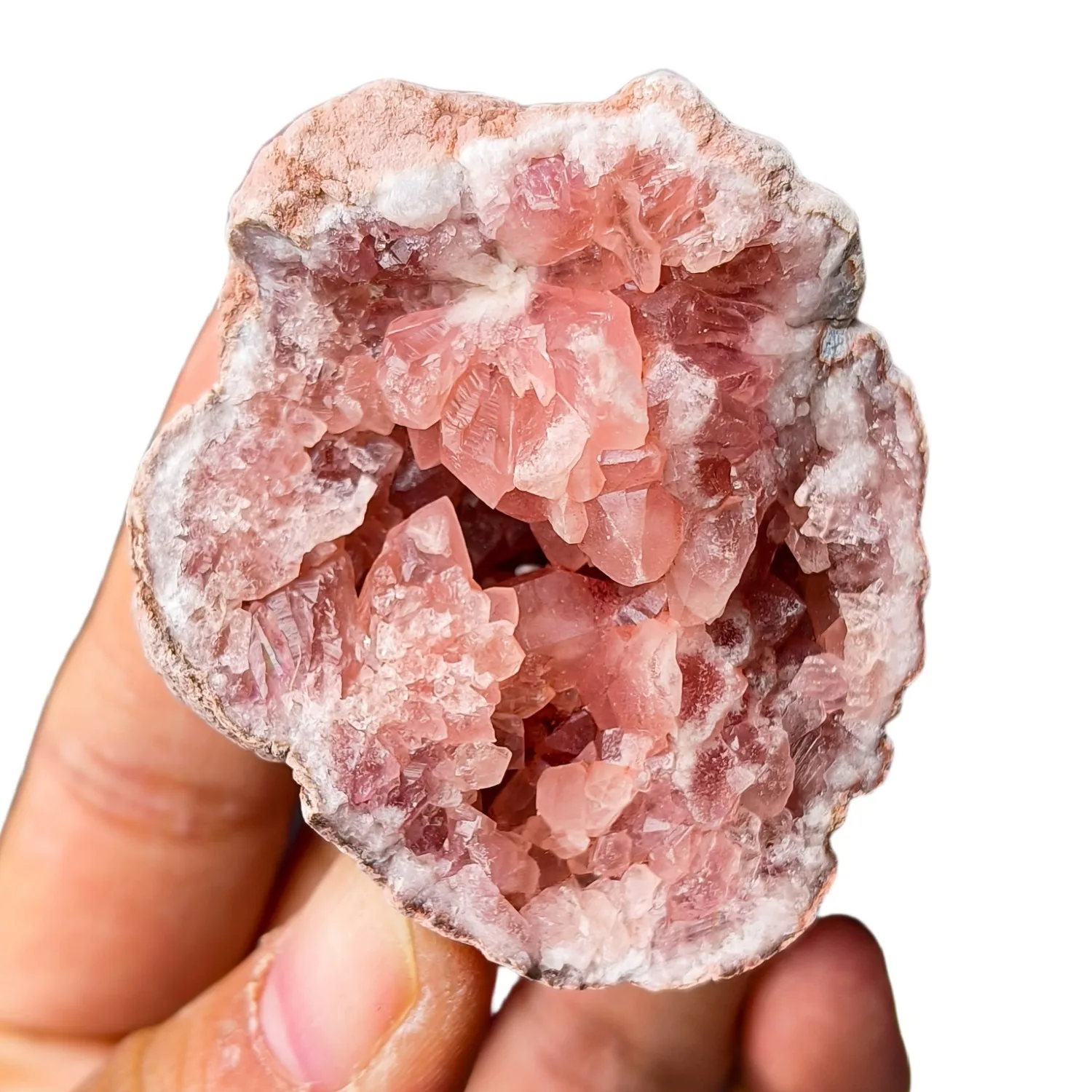 

Natural Argentina Pink Amethyst Geode, Crystal Cluster Mineral Specimen Healing Stone Home Decor Unique Gift for Crystal Lovers