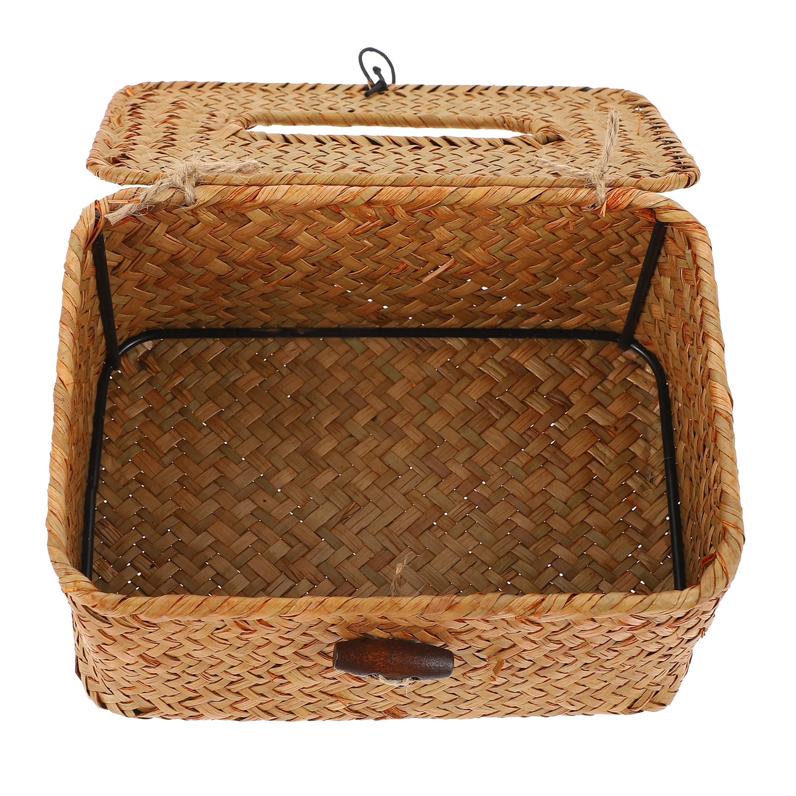 

Rattan Tissue Box Woven Napkin Holder Retro Style Living Room Decor Home Hotel Cafe Table Container
