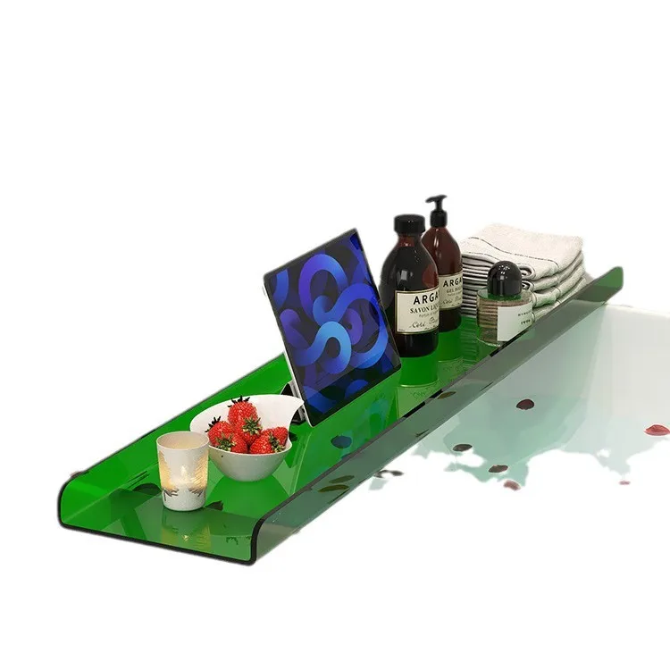 

Acrylic light luxury bathtub bath rack household bathroom mobile phone storage transparent bracket bathtub tray