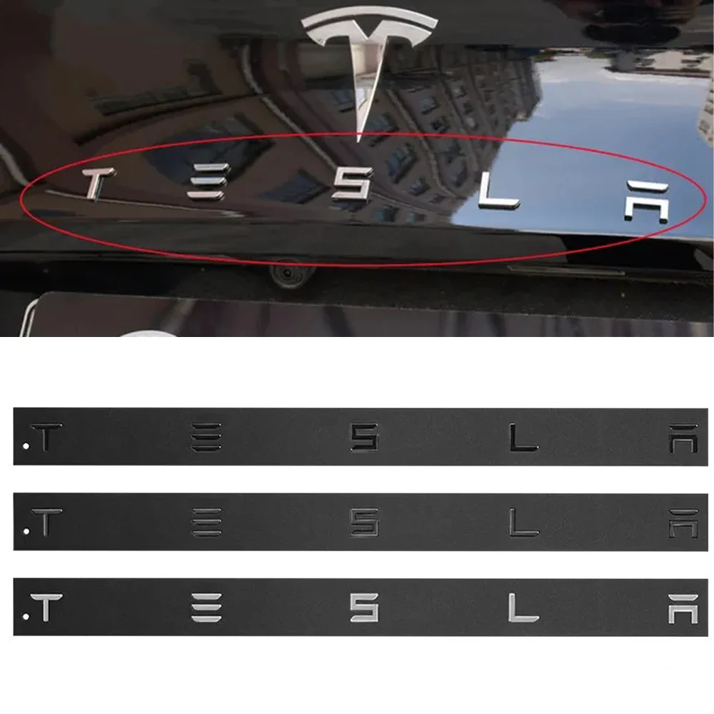 1pcs 3D ABS Logo Tesla Emblem Letters Car Trunk Badge Rear Letter Label Electroplated For MODEL 3 MODEL S X Modified accessories