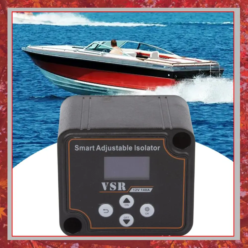 12V 140A Adjustable Dual Battery Isolator Split Charge VSR Car Relay Voltage Setting VSR for RV Marine Car Vehicle Truck Caravan