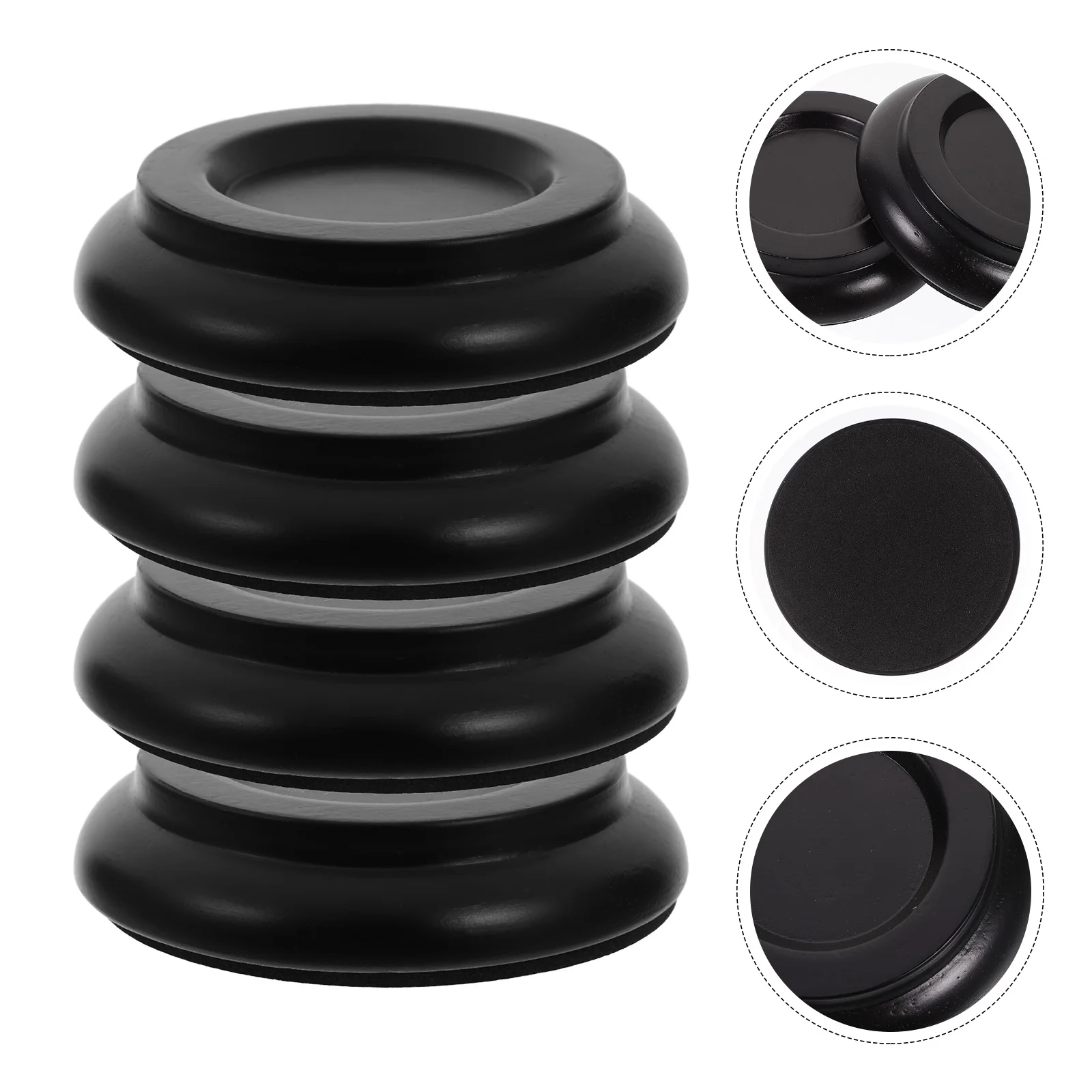 

4 Pcs Piano Caster Cups Wooden Non slip Anti noise Leg Pads Floor Protector Upright Piano Accessories Small Natural