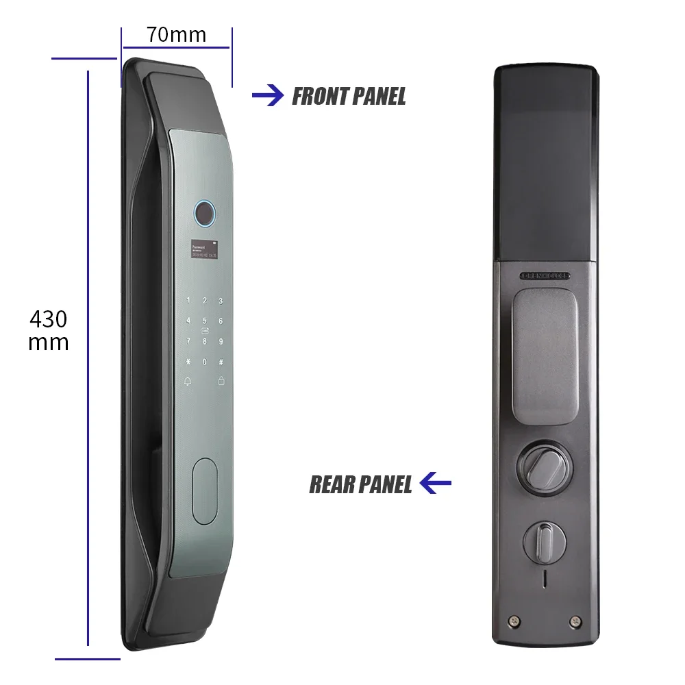 004 Tuya Intelligent Lock WiFi App Remote Unlock Automatic Fingerprint Password Key Card Lock Smart Home Door Lock