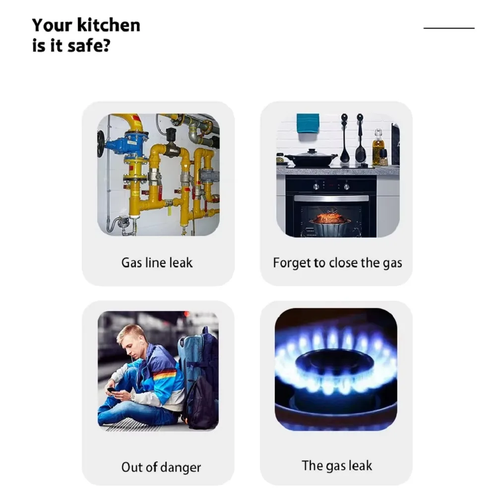 Intelligent Wifi Natural Gas Leakage Detector APP Control High Sensitivity Gas-Leakage Sensor Digital LED Temperature Display