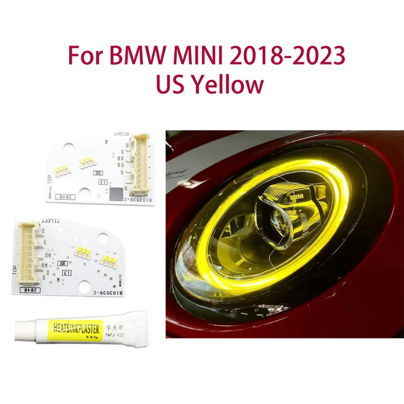 

Для BMW MINI 2018-2023 Версия для США Лимонно-желтый чип DRL Angel Eyes Модификация цвета света автомобиля Автомобильные фары Балластный чип