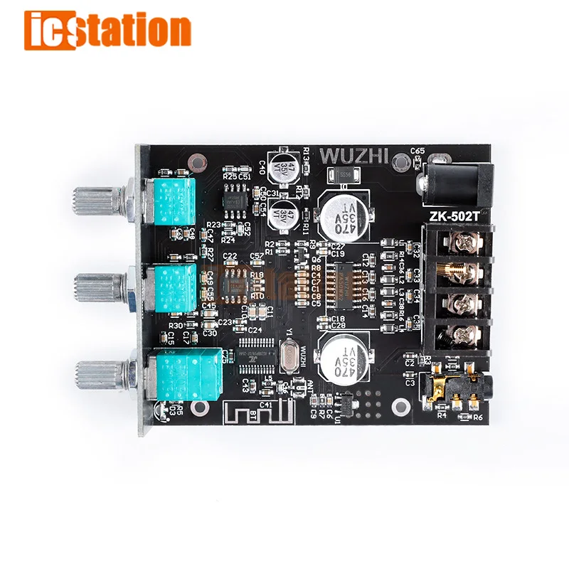 Плата усилителя сабвуфера Bluetooth 5,0, 2,0 каналов, плата высокомощного усилителя звука, стереоусилителя 2X50 Вт, басовый усилитель, ZK-502MT