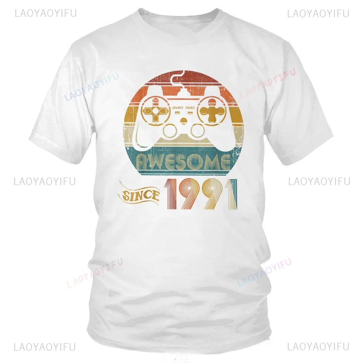 Classic men's T-shirt, retro video game T-shirt, amazing short sleeved T-shirt since 1991