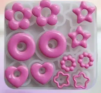 Moules à bijoux multifonctionnels, pendentif en forme de cœur, étoile, fleur, en Silicone, pour boucles d'oreilles en résine, pendentif, moules de moulage créatifs en Silicone