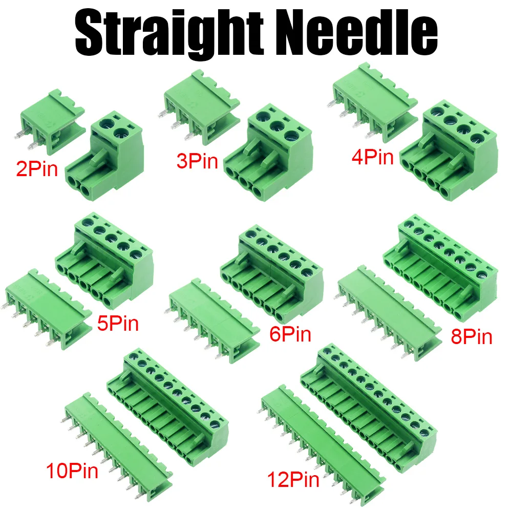 10/5 Pairs Pitch 5.08mm Terminal Block Connector 2EDG 5.08mm 2-12 Pin Pcb Screw Connector Terminal Block 2EDG Socket PCB Screw