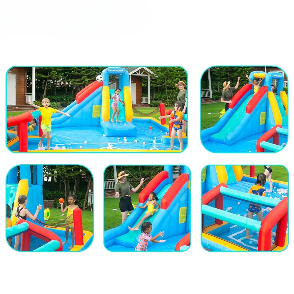 Bouncy Kids Oxford Inflatable Bounce House Family Event Use Castle with Ball Pit & Football Slide for Bouncing Castles