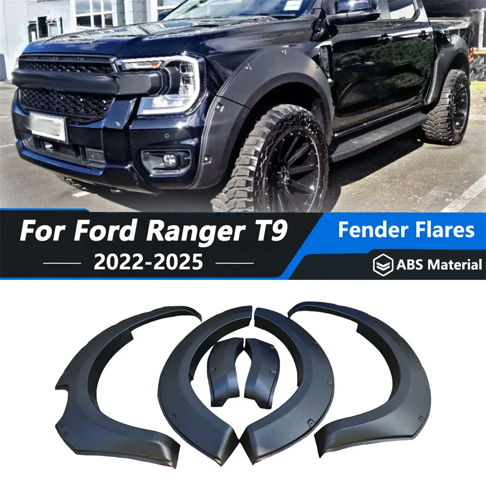 For Ford Ranger T9 Next Gen 2022 2023 2024 XLS XLT XL Sport Wildtrak Rivet Style Wide-Body Fender Flares Rugged Car Accessories