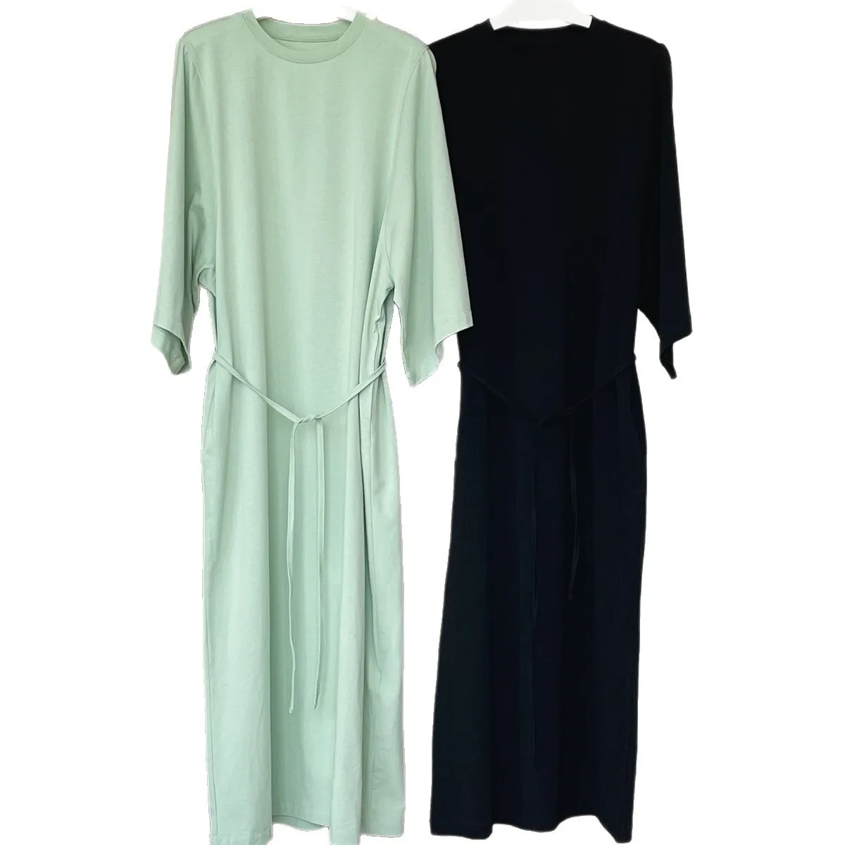 UMI MAO صيف جديد الكورية الحد الأدنى استرخاء H على شكل تي شيرت فستان بلون فضفاض والتخسيس فستان طويل غير رسمي للنساء