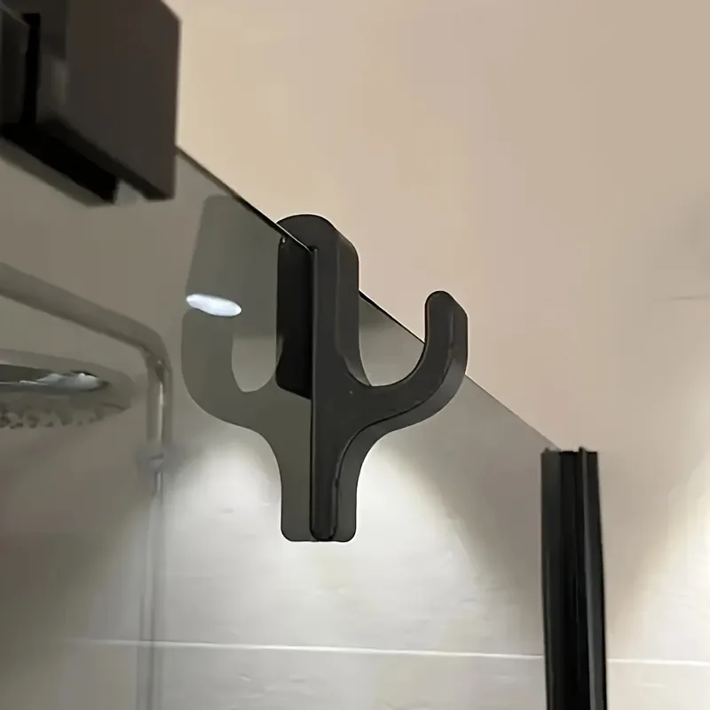 3D-Duschtür-Handtuchhaken für 8mm Glastüren, Bohrerfreier Badezimmer-Aufhänger für Handtücher, Bademäntel, Kleidung, Wohnheim, Apartment, Aufbewahrung – Detail 7
