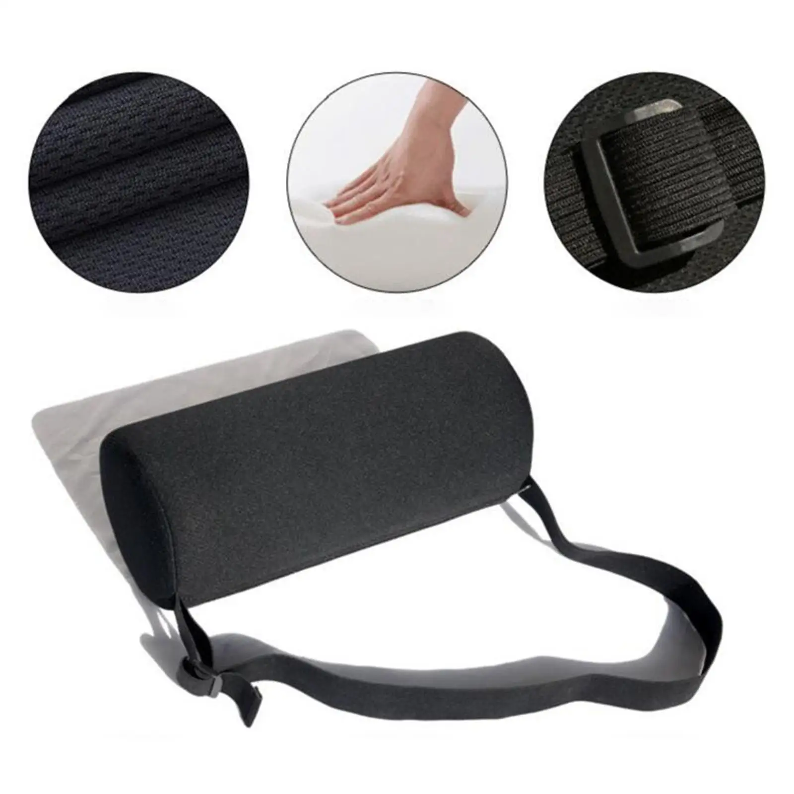 

Waist Cushion Lower Back Pillow Adjustable Buckle for Recliners Comfortable