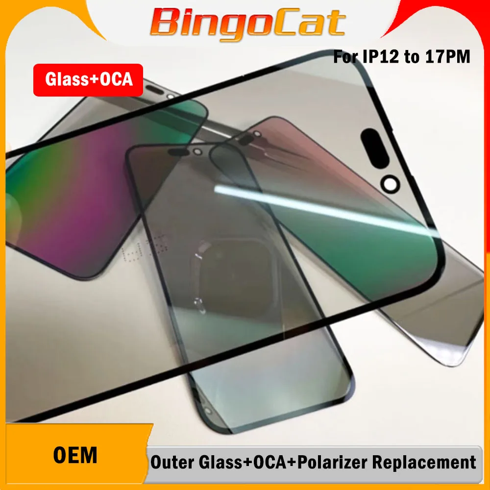 

5pcs Novecel Glass+OCA+Polarizer 3 in 1 for iPhone 17 13 12 14 15 16 Air pro max 12promax 16promax X XS XR MAX Touch Lens Repair