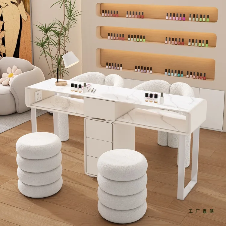 All Solid Wood Manicure Table Glass Large Surface Japanese Manicure Table Fashionable Elegant Salon Furniture Nageltisch XYMJZ