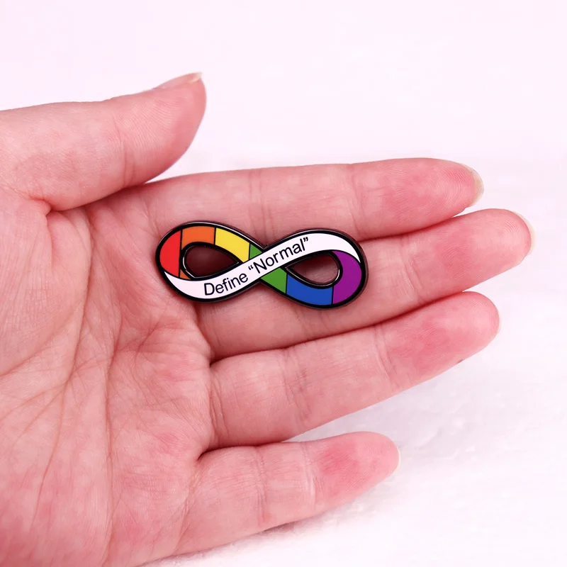 Define normal Autism Pride Infinity Enamel Pin ASD badge brooch jewelry Backpack Decorate view 3