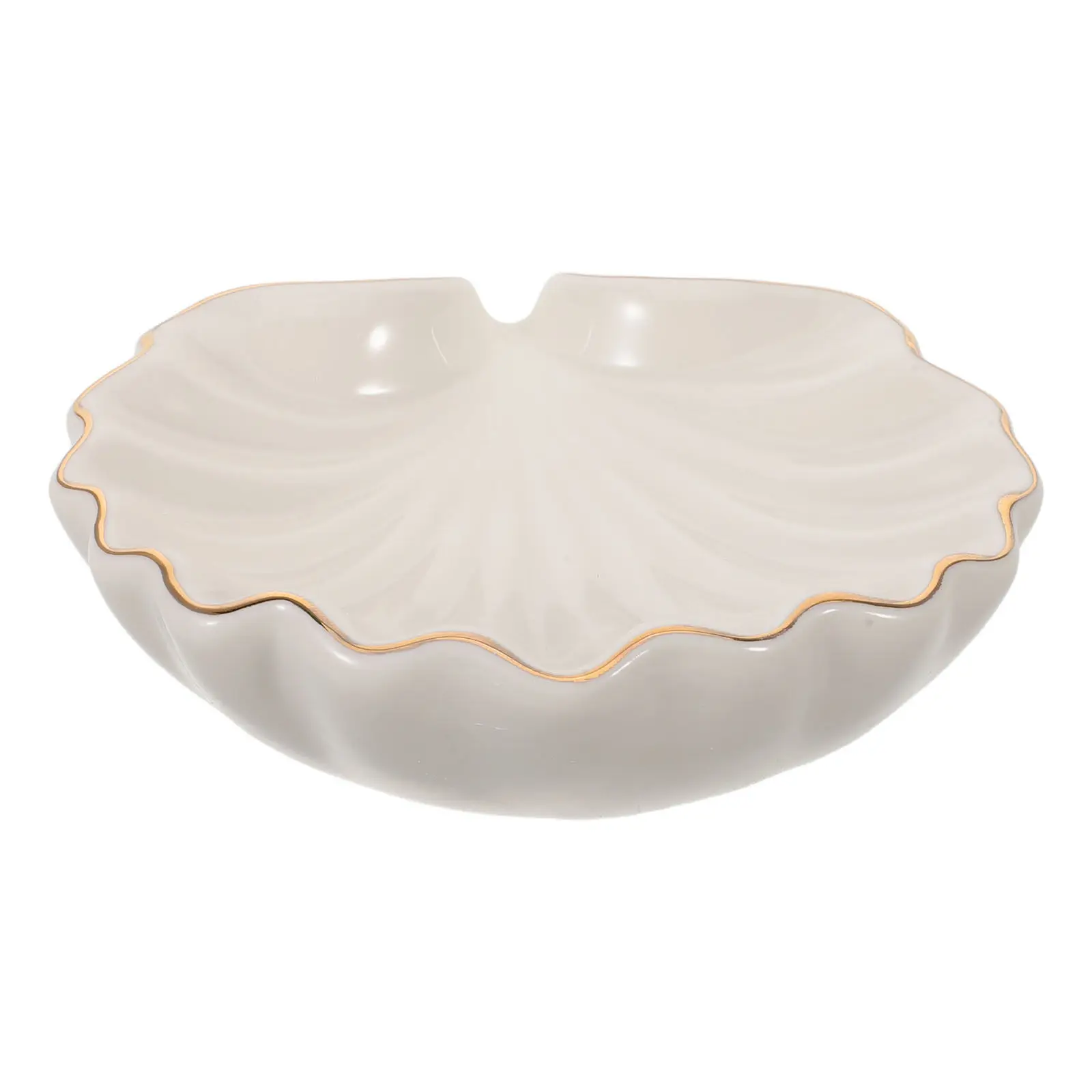 

Ceramic Soap Box Elegant Shell Shape Jewelry Dish with Drainage Function Bar Holder for Bathroom Kitchen Decorative Tray