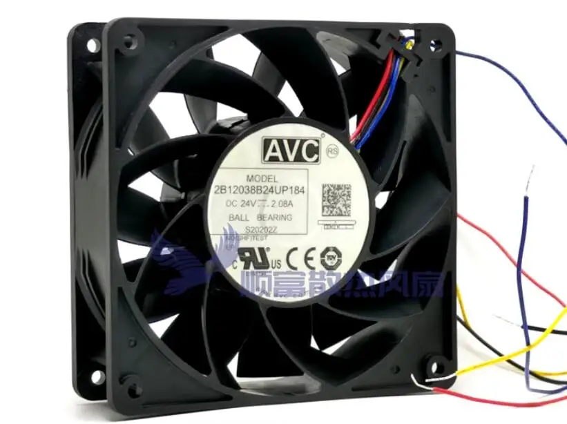 

AVC 2B12038B24UP184 DC 24V 2.08A 120x120x38mm 4-Wire Server Cooling Fan