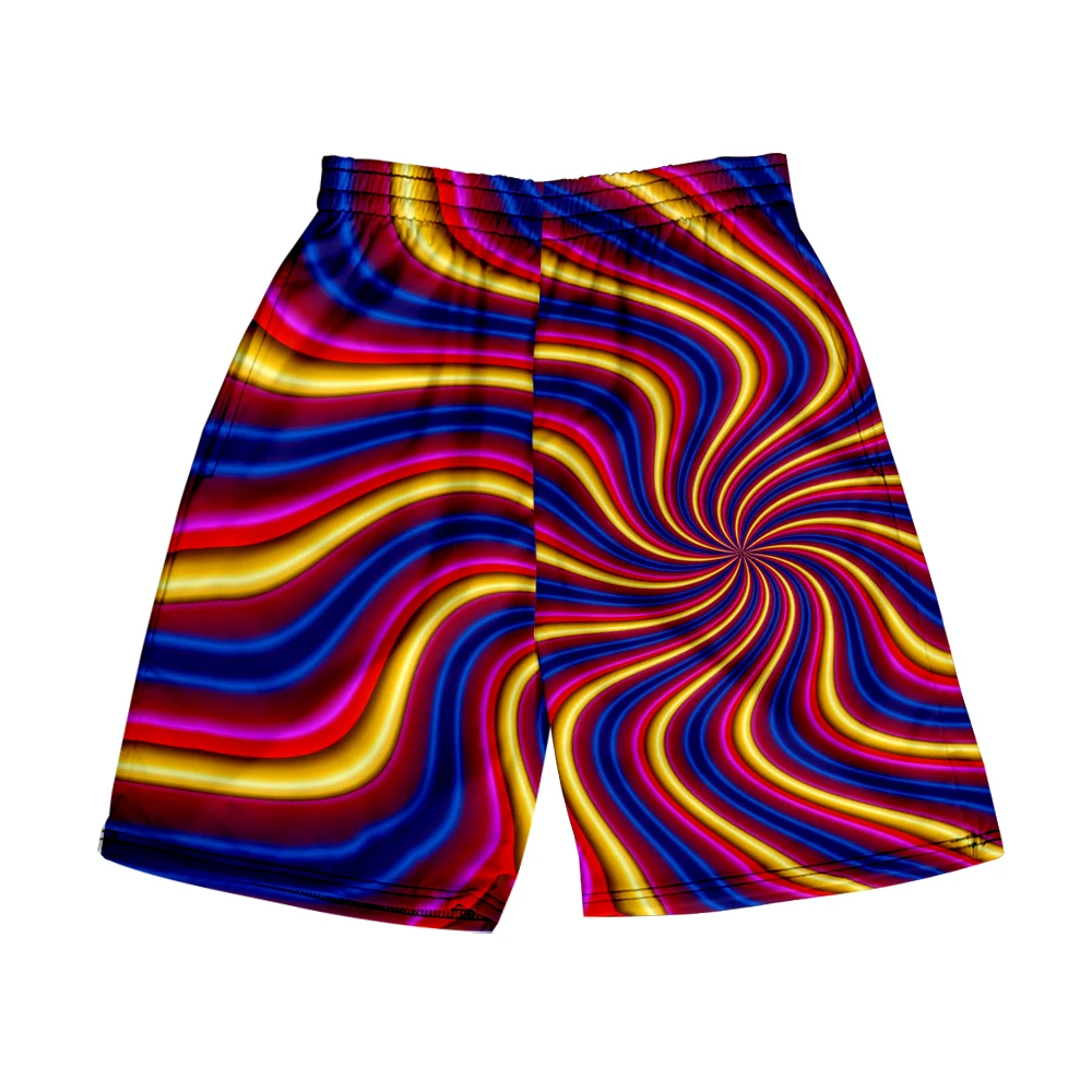 Beach Shorts Men's and women's clothing 3D digital printing casual shorts Fashion trend couple Pants Tiger Spiral pattern