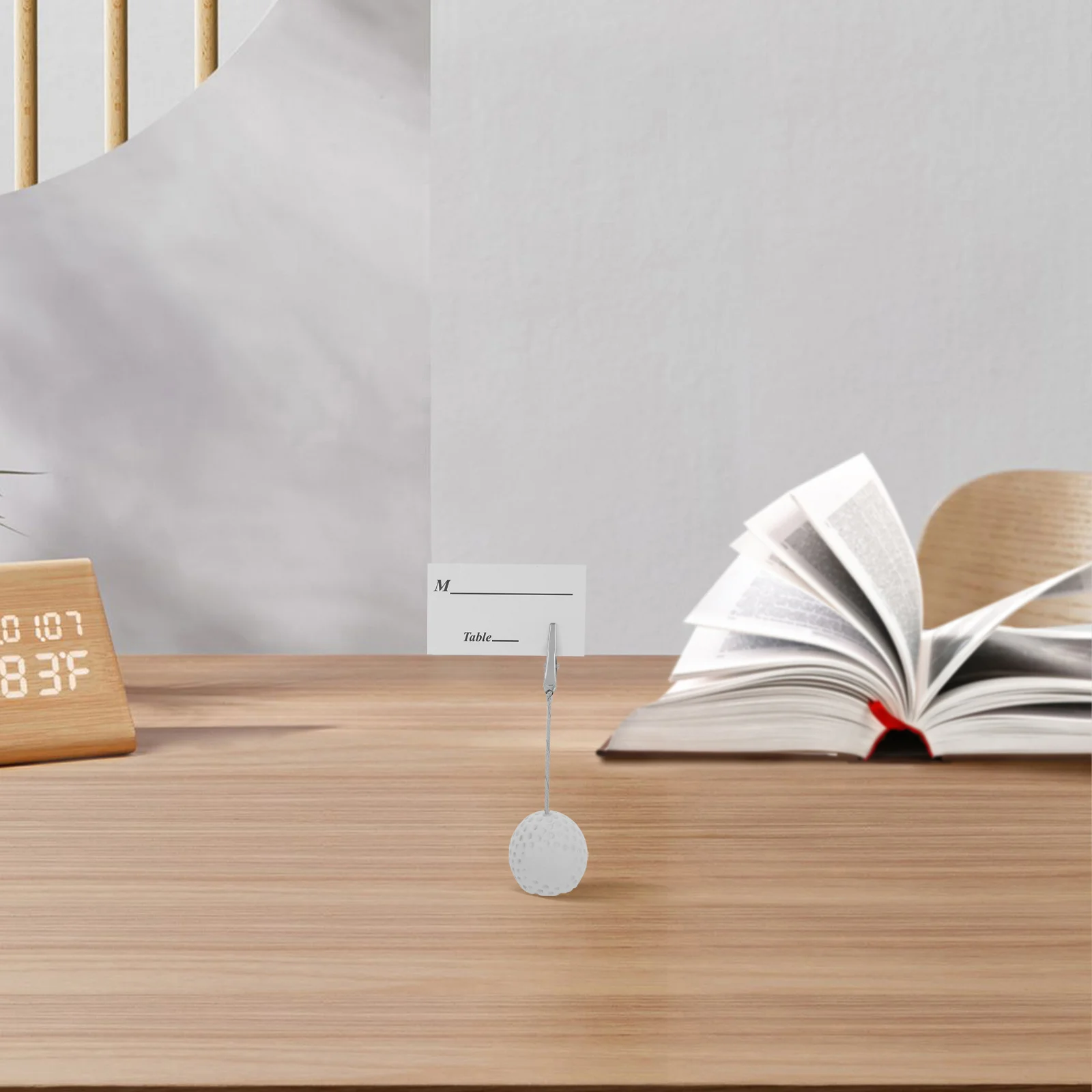 

8Pcs Name Card Holders Golf Ball Design Table Number Stands for Party Event Decor Photo Clip Business Desk Accessory