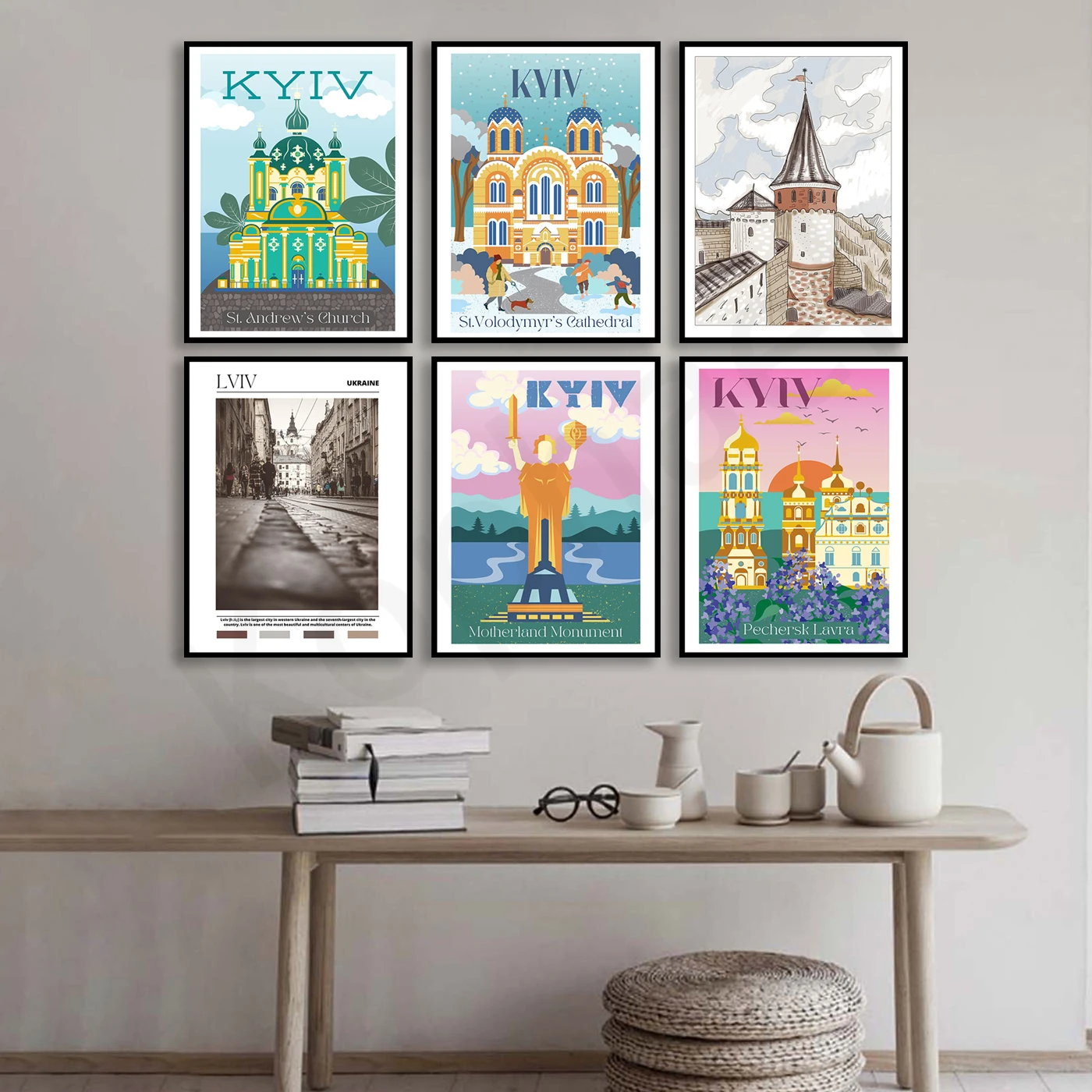 Kiev, Ukraine. City Travel Architecture Scenery. Home Wall Decor Art Poster