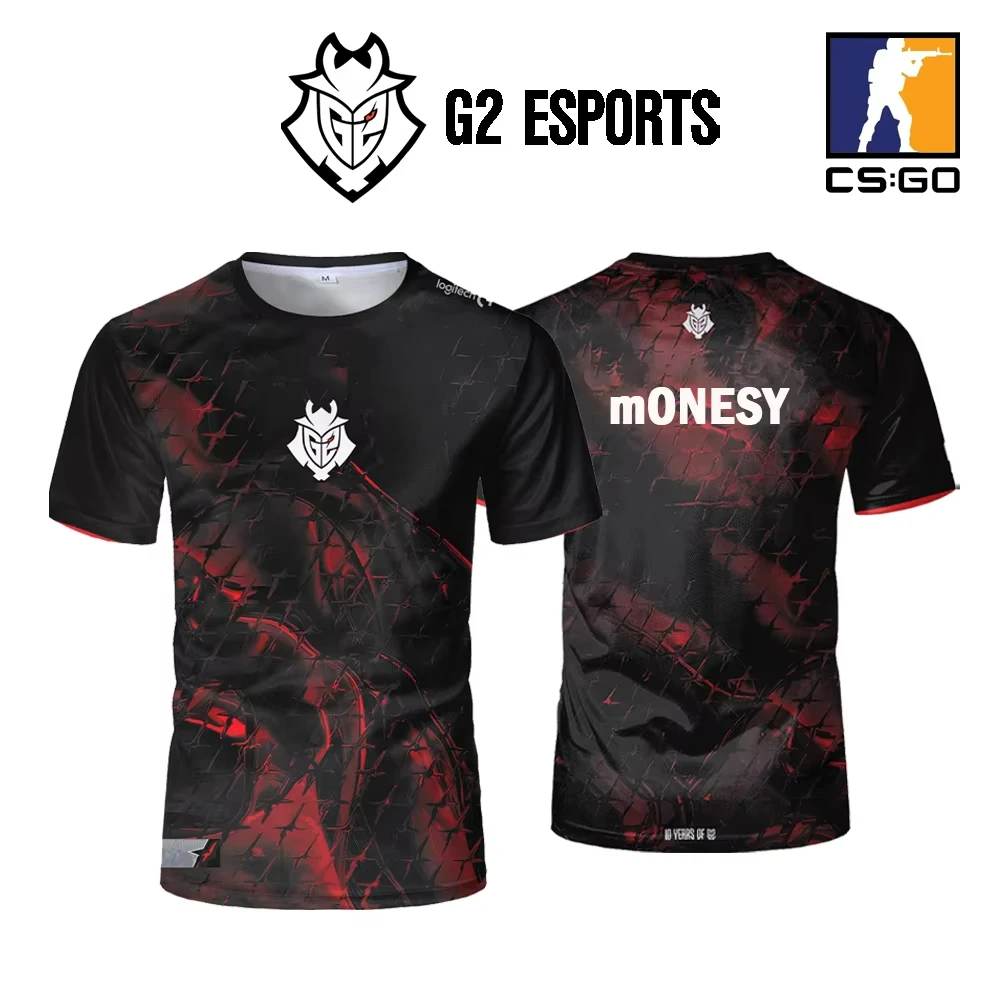 2025 CS2 Esports Team G2 New Uniform Jersey CS GO Game Training Suit T Shirt Men's Women's Casual Round Neck Short-sleeved Tops