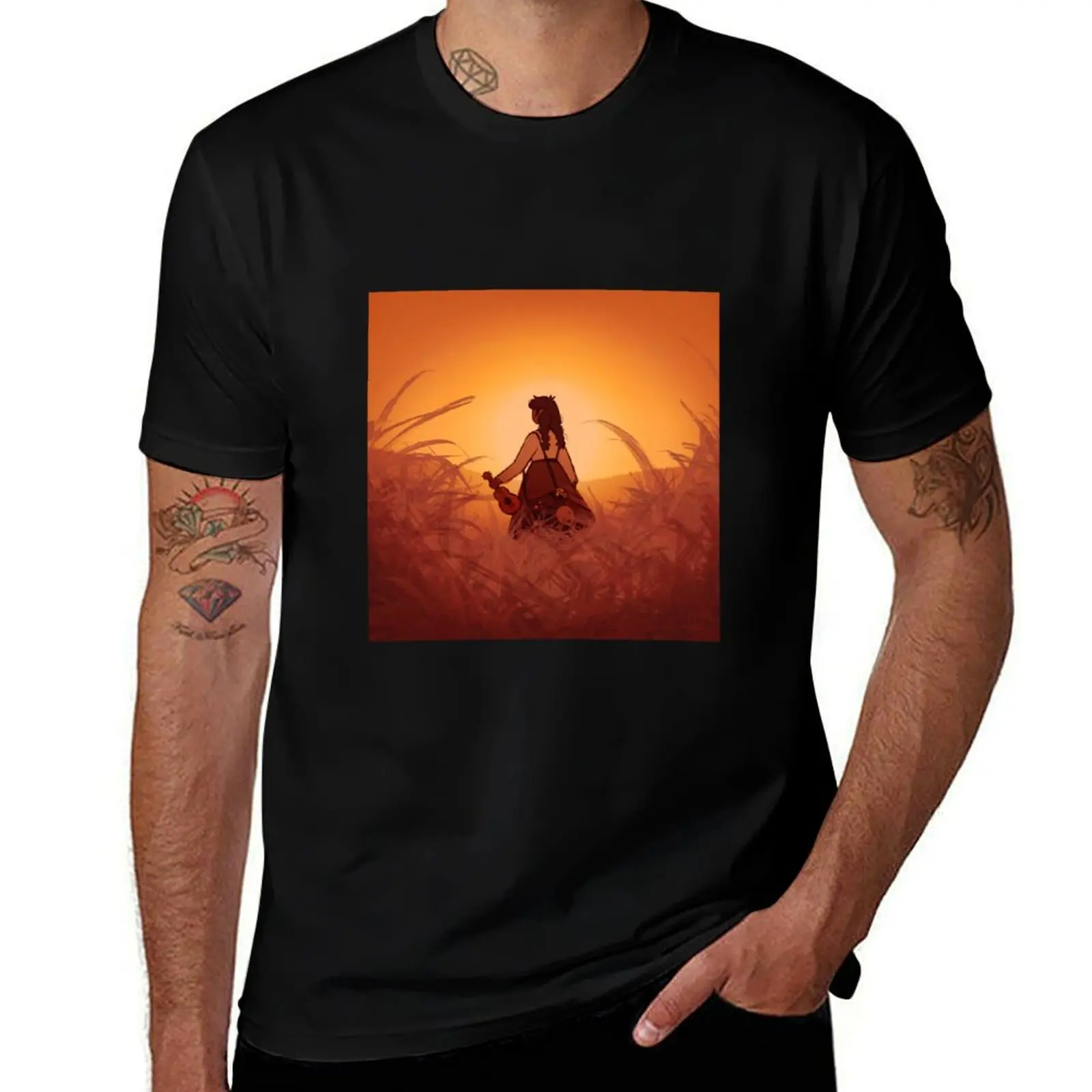 Travelling Bard Sunset Sky T-Shirt UV Sun Protection Tee Shirt T-Shirt