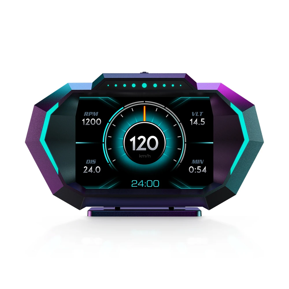 OBDII Smart Digital Tachometer Meter HUD P24 Auto Head Up Display OBD + GPS System Neigungsmesser Kraftstoff Verbrauch Übergeschwindigkeit alarm – Detail 30