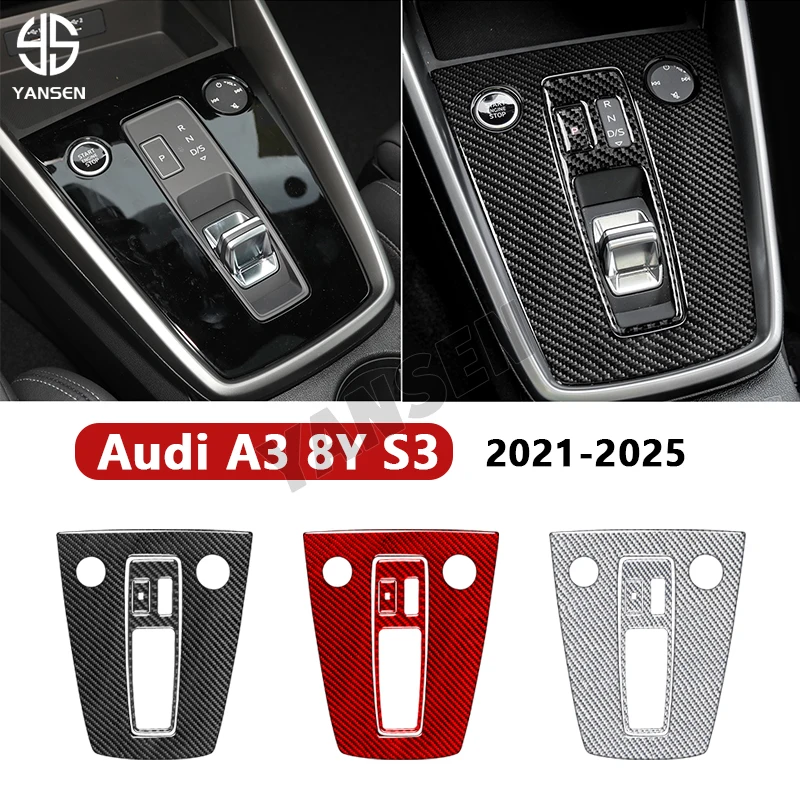 

Car Console Gearshift Panel Frame Decorative Cover Carbon Fiber Sticker For Audi A3 8Y S3 2021-2025 Car Accessories