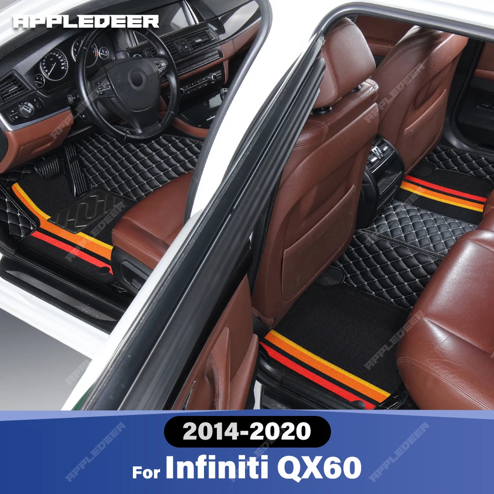 

For Infiniti QX60 2014-2020 Double Layer Car Floor Mats Custom Auto Carpet Cover Interior Accessories