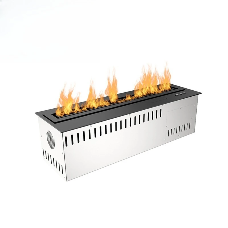 3-Liter Modern Steel Insert Electric Fireplace Heater Remote Control Smart Linear Smart Fireplace Burner for Apartment Decor