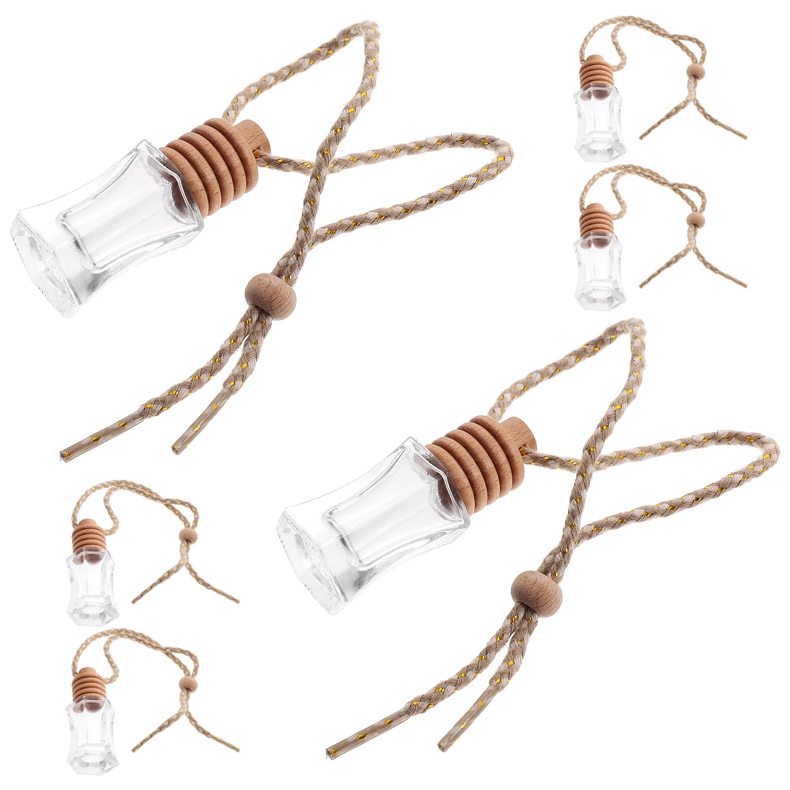 

6Pcs Car Aroma Diffuser Bottles Empty Glass Perfume Bottles Refillable Essential Oil Air Freshener Bottle Car Accessories