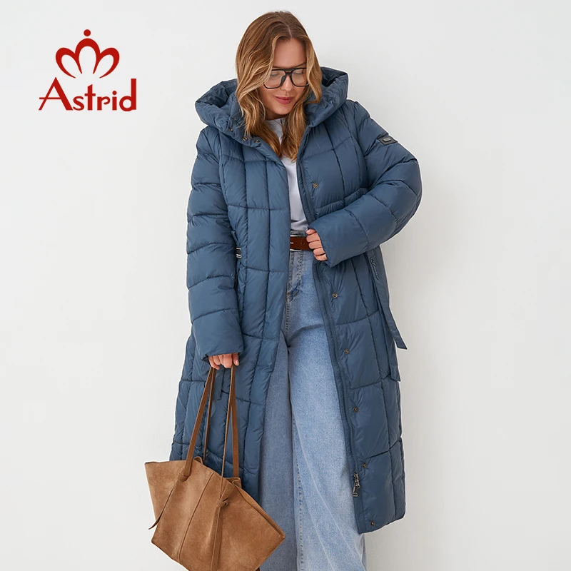 Astrid 2022 New Winter Women\'s coat women long warm parka Plaid fashion thick Jacket hooded Plus size female clothing 9546