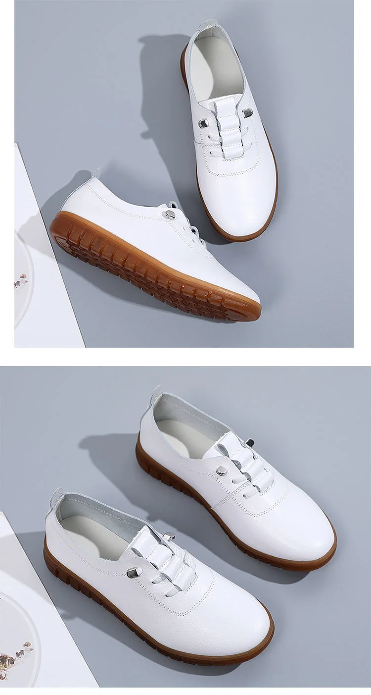 Bequeme und nicht ermüdende Sportschuhe für Damen in Weiß für Frühling und Herbst, Reise- und Freizeitschuhe mit weicher Sohle für Frauen. – Detail 9