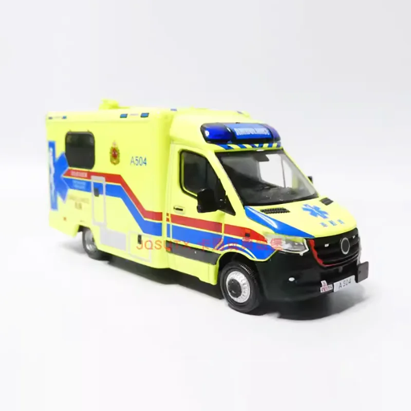 

Модель скорой помощи Mercedes-Benz Sprinter из литого сплава в масштабе 1:64, готовая коллекционная имитационная игрушка, подарок, статическая модель для демонстрации
