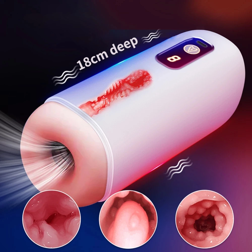 

Automatic Masturbator Male Powerful Vibration Suction Machine Real Pussy Vagina Blowjob Adult Masturbation Cup Sex Toys for Men