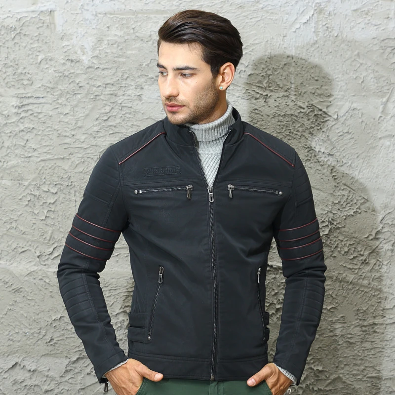 

Men's PU leather coat thickened biker jacket New Men's Leather Jackets Autumn Casual Motorcycle PU Jacket Biker Leather Coats